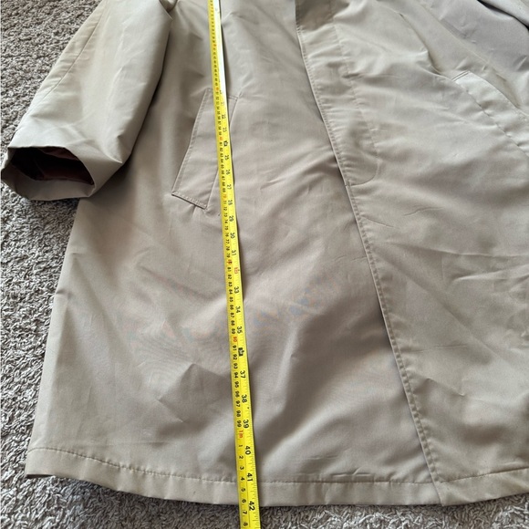 Vintage Sears The Mens Shop Beige Trench Coat Zip Out Liner Men Size 50 Regular - Picture 2 of 7